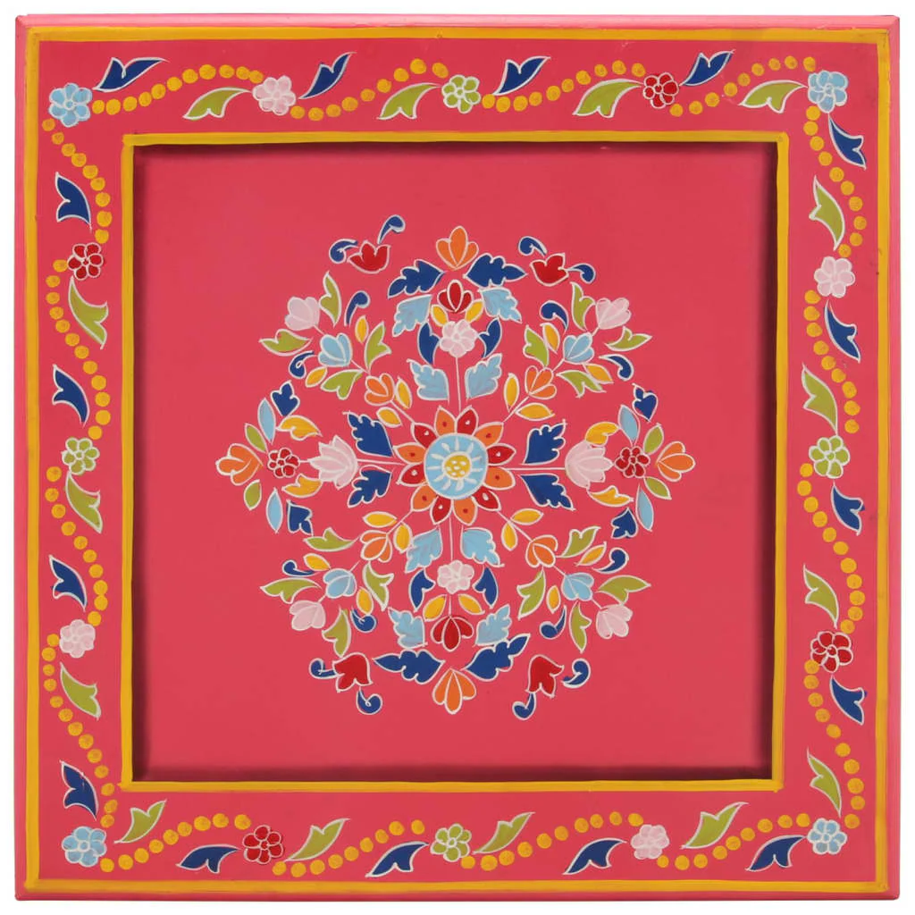 sofabord håndmålet massivt mangotræ lyserød - Image 3