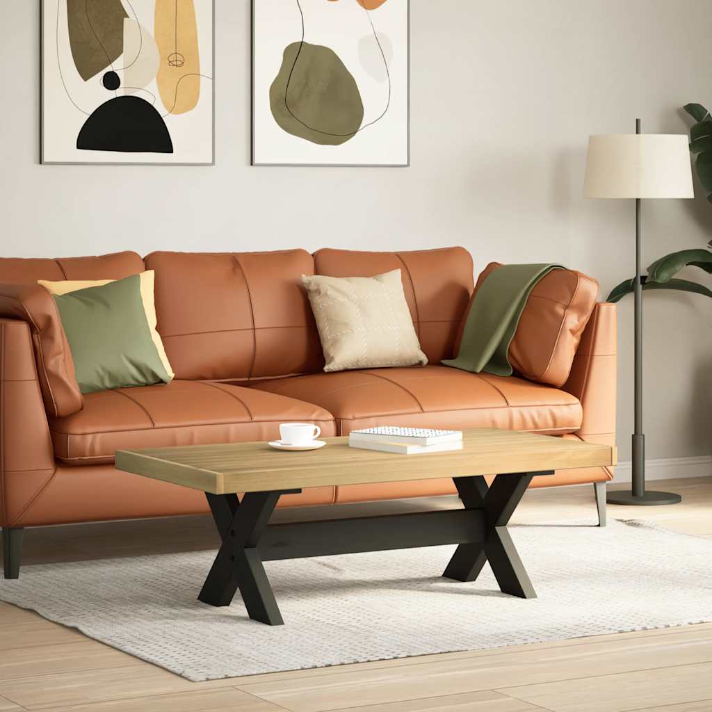 sofabord NOAIN A-formede ben 120x60x40 cm massivt træ fyrretræ - Image 2