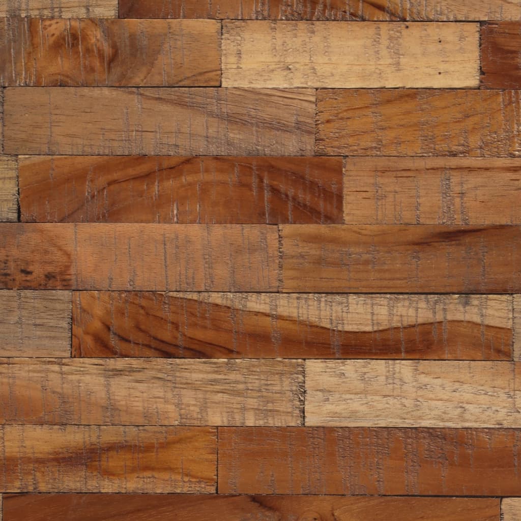 sofabord Ø55x40 cm rundt massivt genbrugsteak - Image 7