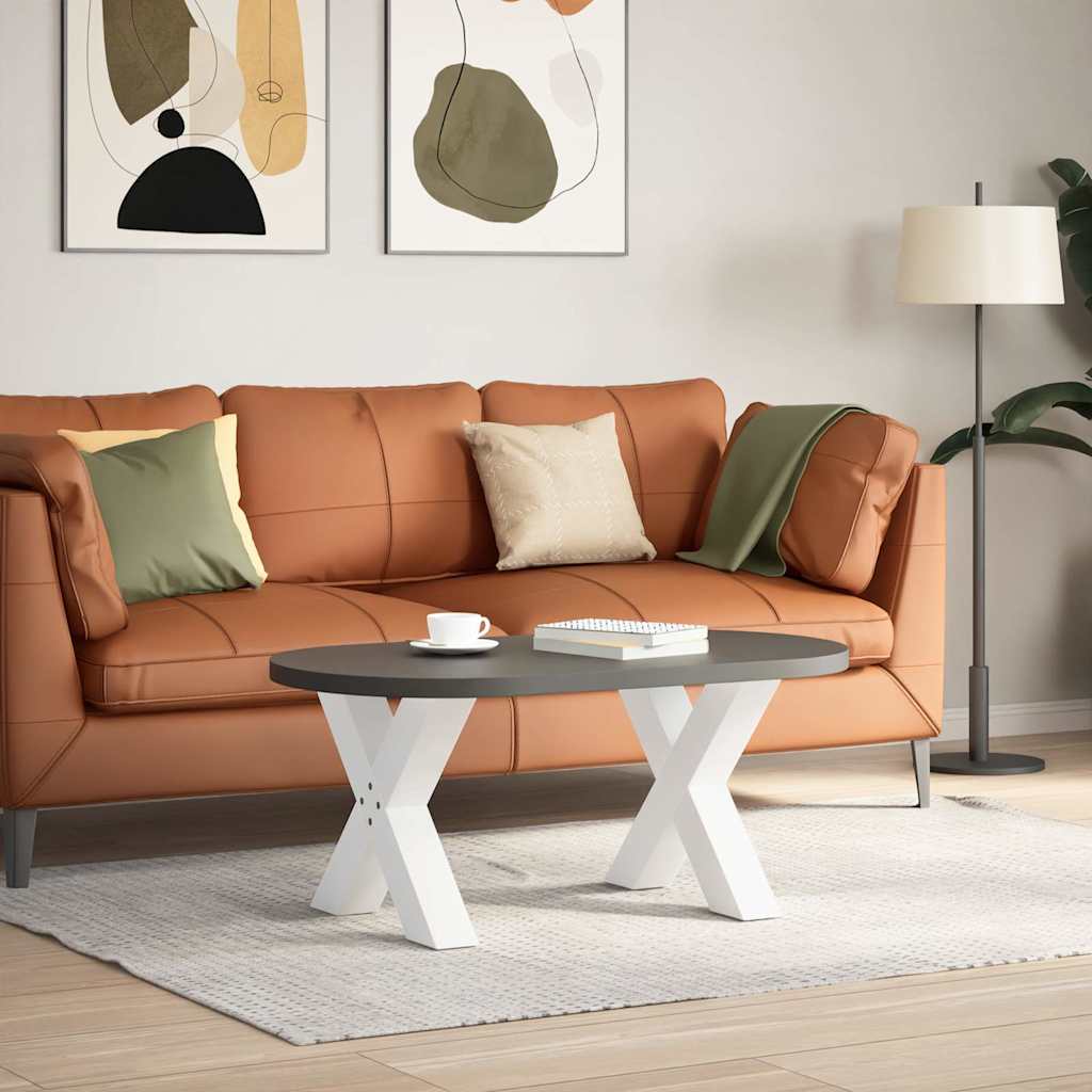 sofabordsben X-formet 2 stk. hvid 50x(42-43) cm stål - Image 2
