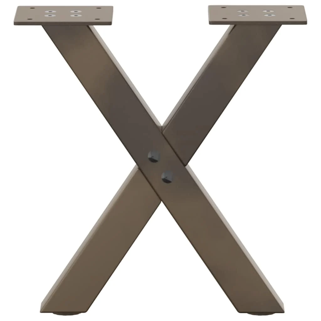 sofabordsben X-formet 2 stk. naturstål 30x(30-31) cm stål - Image 4