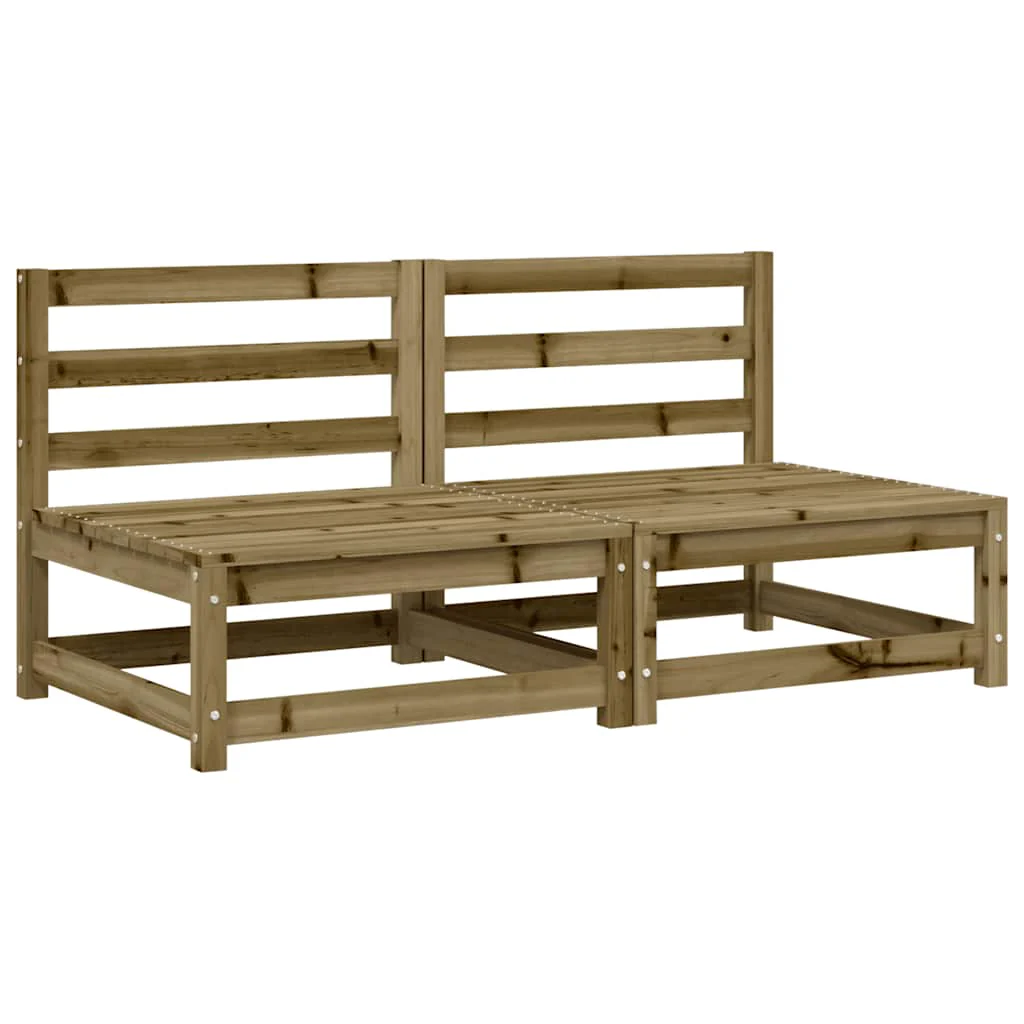 sofamodul 2 stk. 70x70x67 cm uden armlæn imprægneret fyrretræ - Image 2