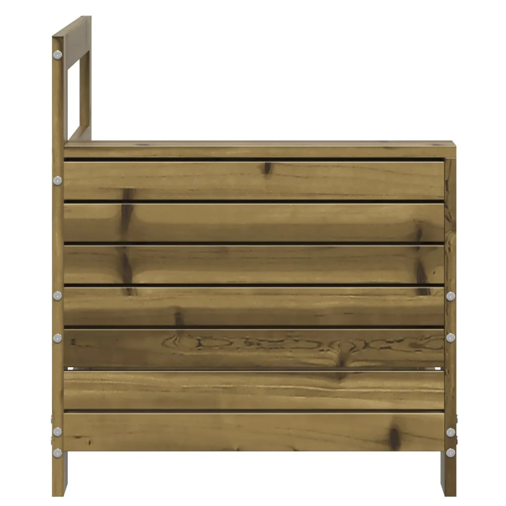sofamodul med armlæn 69x62x70,5 cm imprægneret fyrretræ - Image 5