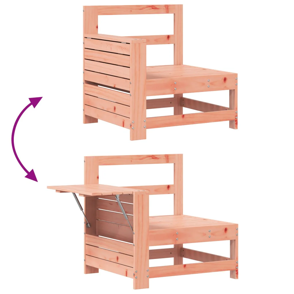 sofamodul med armlæn og sidebord massivt douglasgran - Image 7