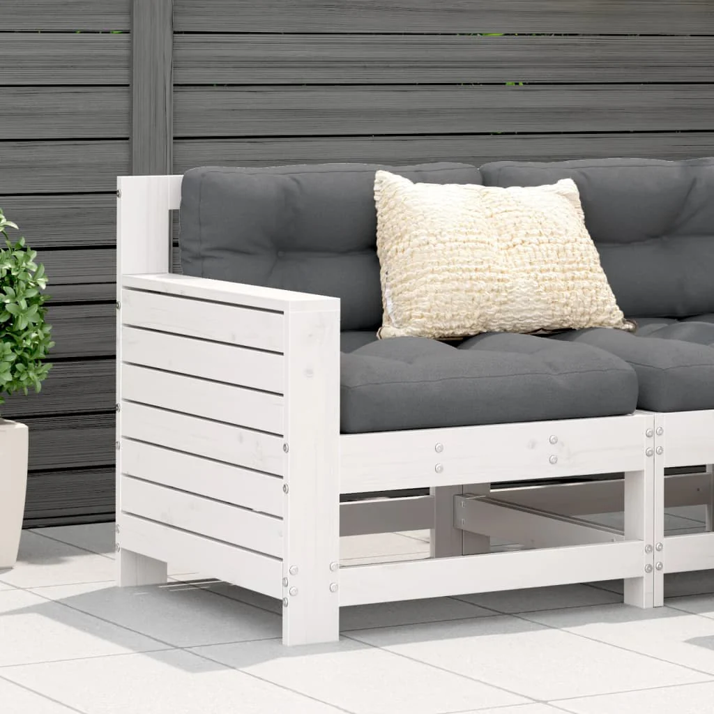 sofamodul til haven 69x62x70,5 cm massivt fyrretræ hvid