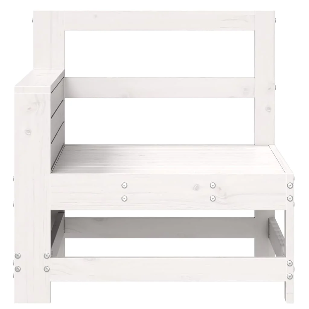 sofamodul til haven 69x62x70,5 cm massivt fyrretræ hvid - Image 4