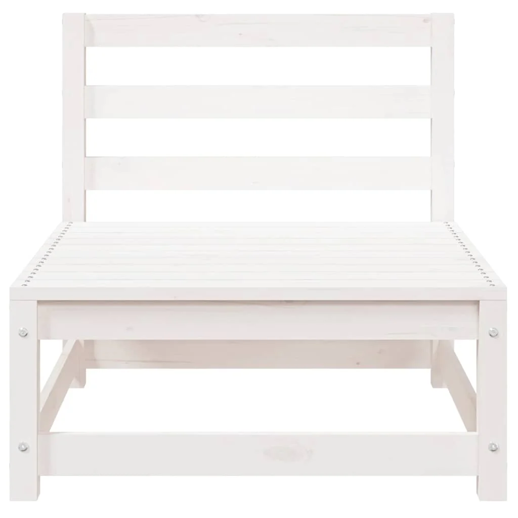 sofamodul til havesofa 70x70x67 cm uden armlæn massivt fyr hvid - Image 4