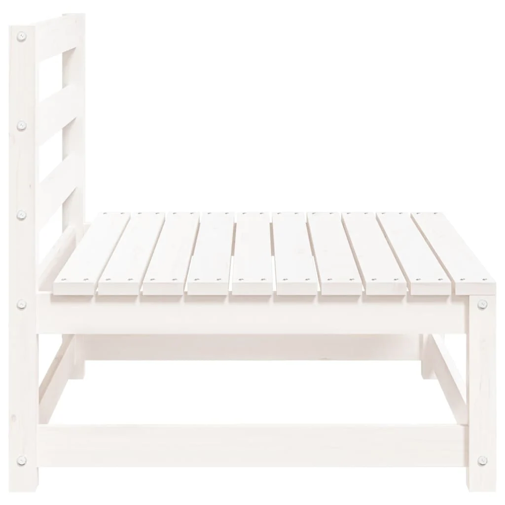 sofamodul til havesofa 70x70x67 cm uden armlæn massivt fyr hvid - Image 5