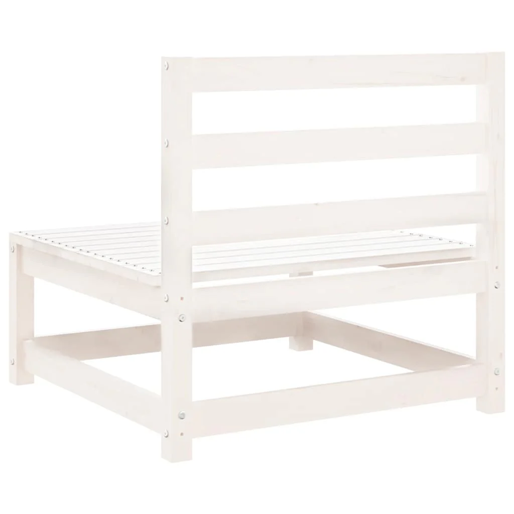 sofamodul til havesofa 70x70x67 cm uden armlæn massivt fyr hvid - Image 6