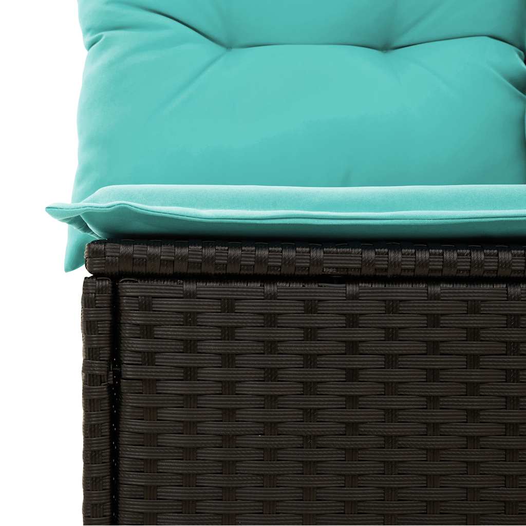 sofasæt til haven 10 dele med hynder polyrattan akacietræ sort - Image 9