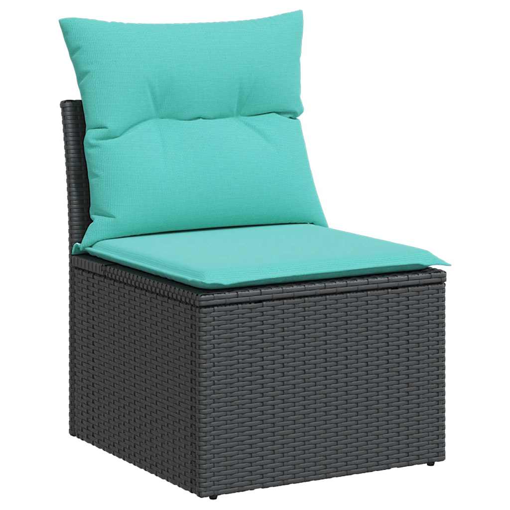 sofasæt til haven 11 dele med hynder polyrattan sort - Image 3