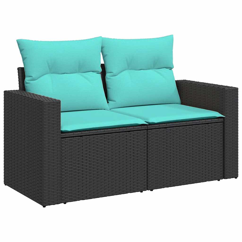 sofasæt til haven 11 dele med hynder polyrattan sort - Image 5