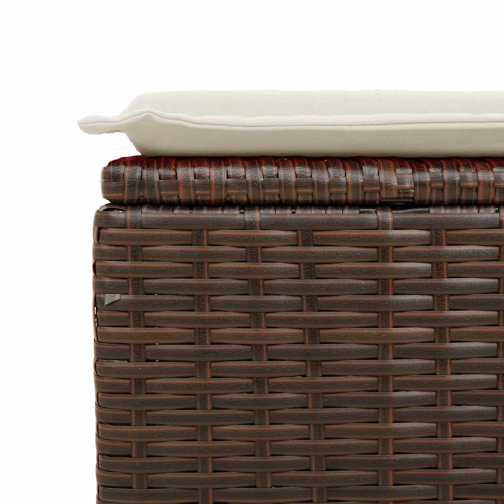 sofasæt til haven 2 dele med hynder polyrattan akacietræ brun - Image 5