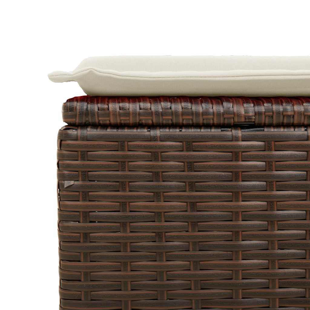 sofasæt til haven 2 dele med hynder polyrattan akacietræ brun - Image 5