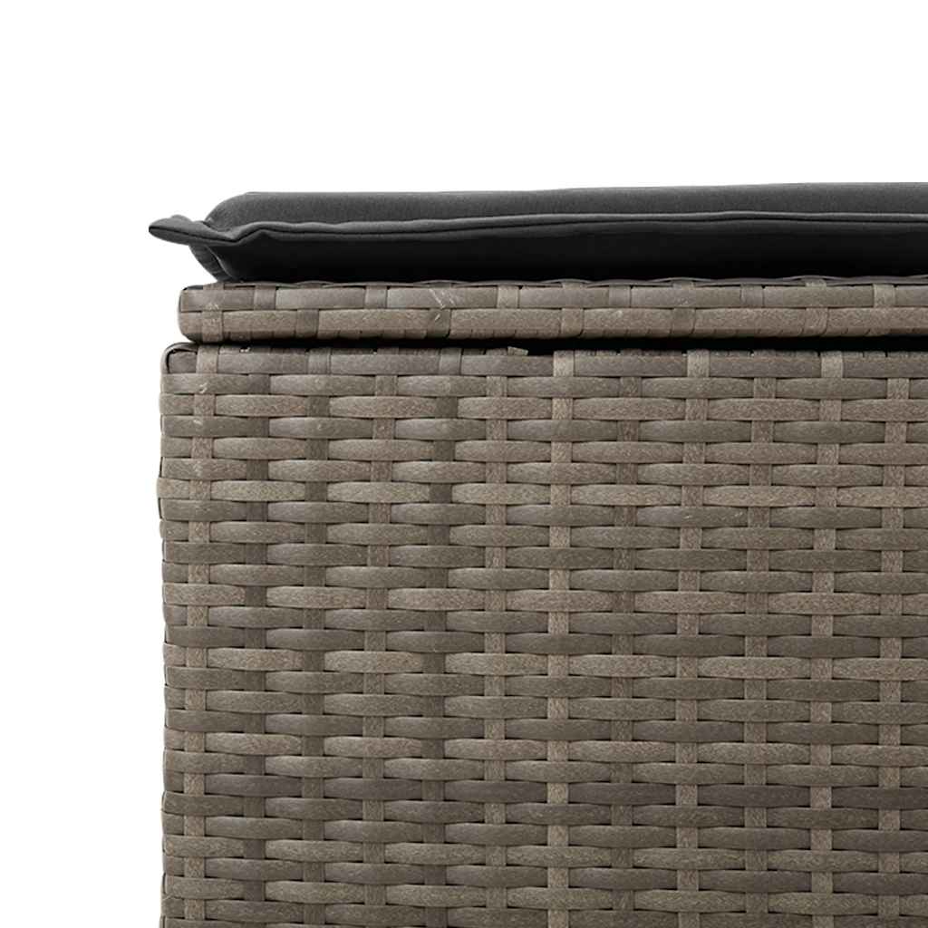 sofasæt til haven 2 dele med hynder polyrattan akacietræ grå - Image 5
