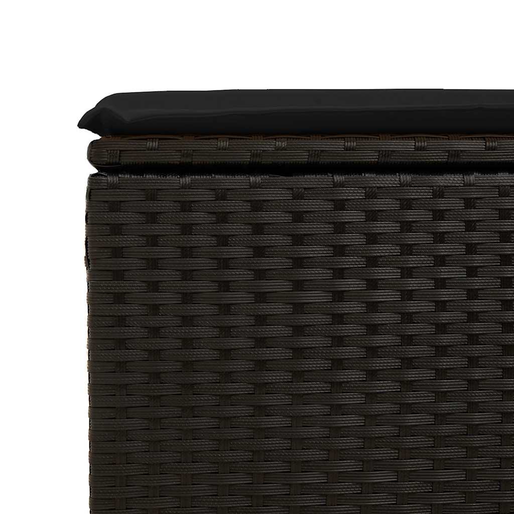 sofasæt til haven 2 dele med hynder polyrattan akacietræ sort - Image 5