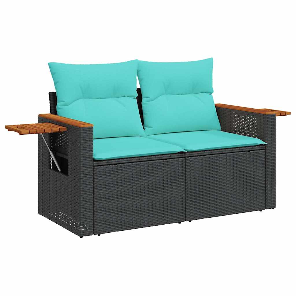 sofasæt til haven 8 dele med hynder polyrattan akacietræ grå - Image 5