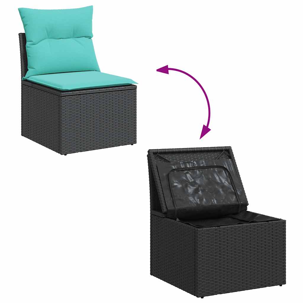 sofasæt til haven 8 dele med hynder polyrattan akacietræ grå - Image 8