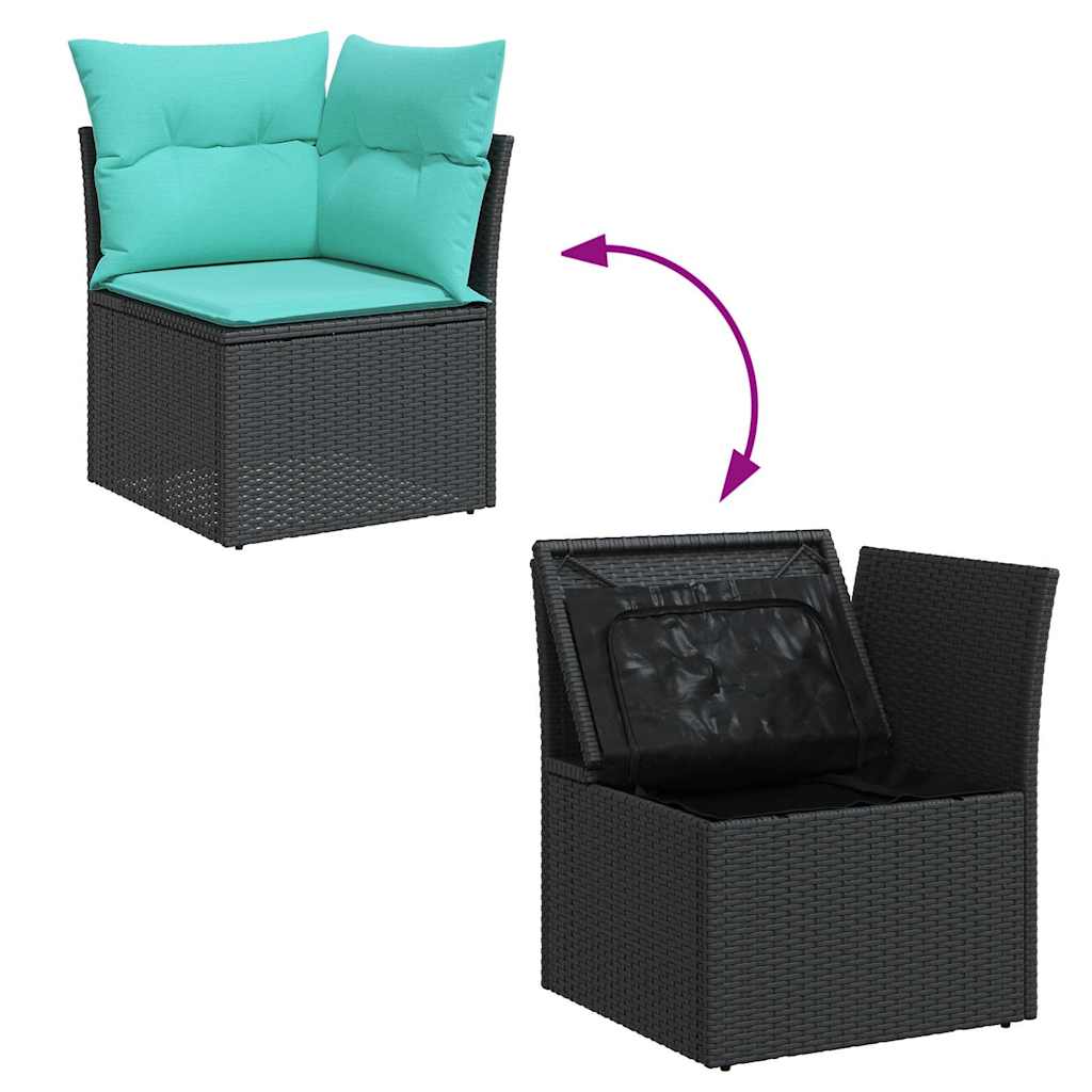 sofasæt til haven 8 dele med hynder polyrattan akacietræ grå - Image 9