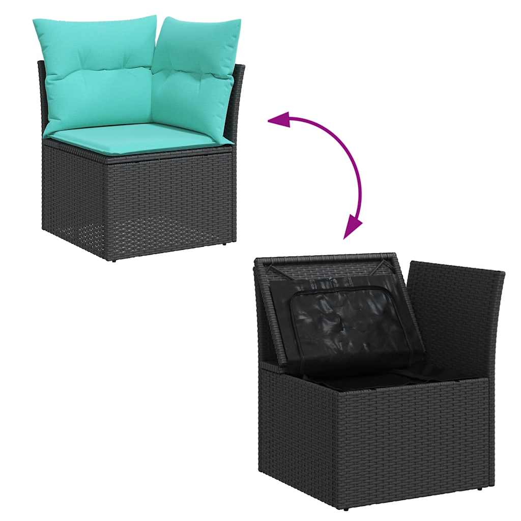 sofasæt til haven 8 dele med hynder polyrattan akacietræ grå - Image 9