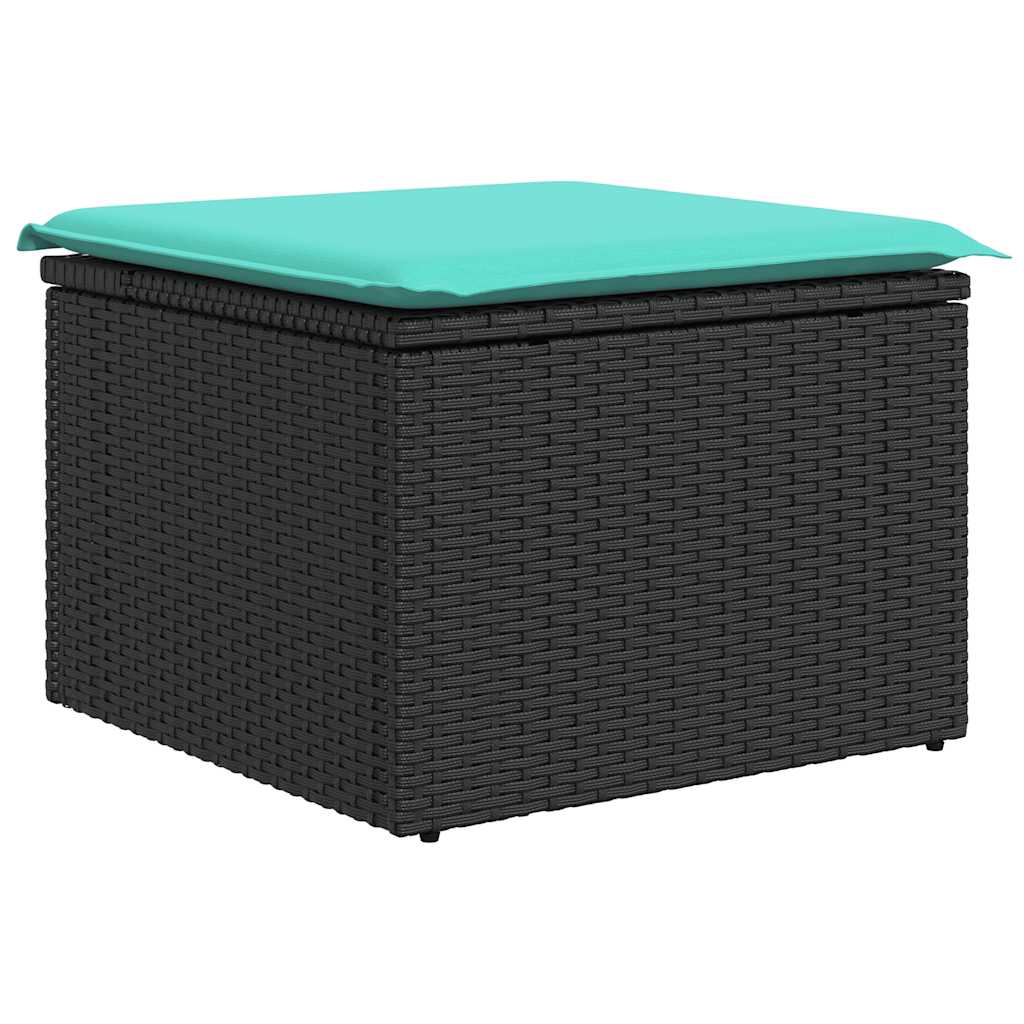 sofasæt til haven 9 dele med hynder polyrattan sort - Image 7