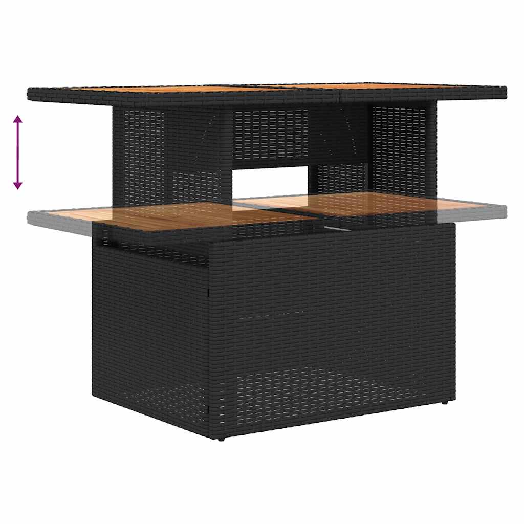 sofasæt til haven 9 dele med hynder polyrattan sort - Image 9