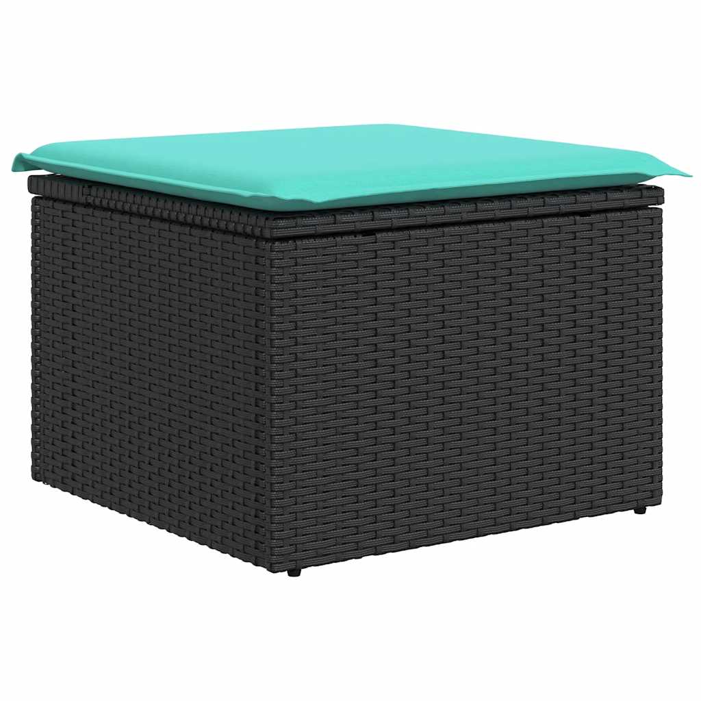 sofasæt til haven 9 dele med hynder polyrattan sort - Image 6