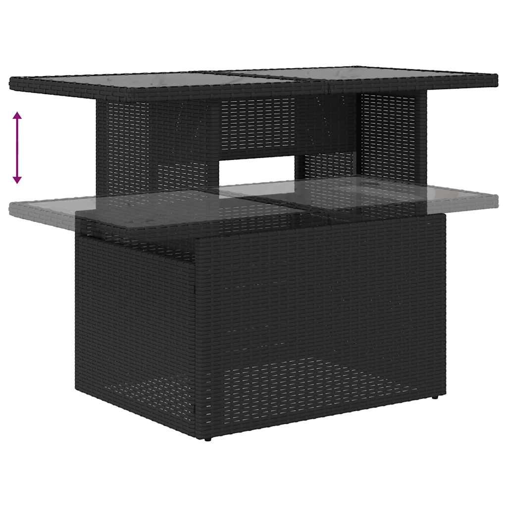 sofasæt til haven 9 dele med hynder polyrattan sort - Image 9
