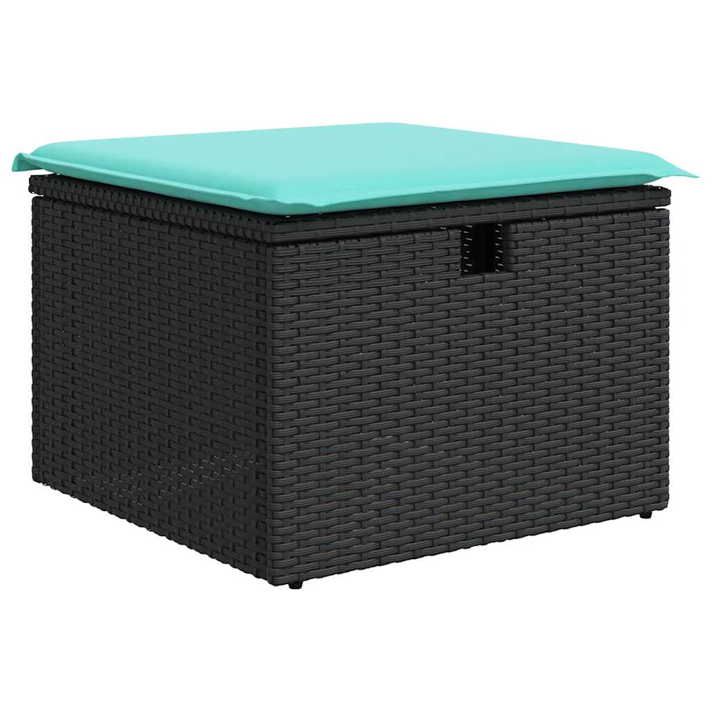 sofasæt til haven 9 dele med hynder polyrattan sort - Image 6