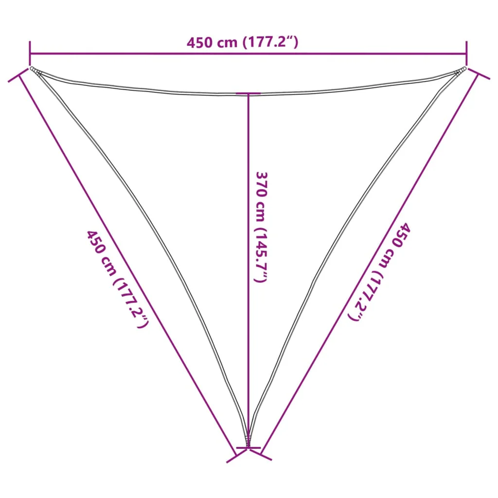 solsejl 160 g/m² 4,5x4,5x4,5 m HDPE antracitgrå - Image 9