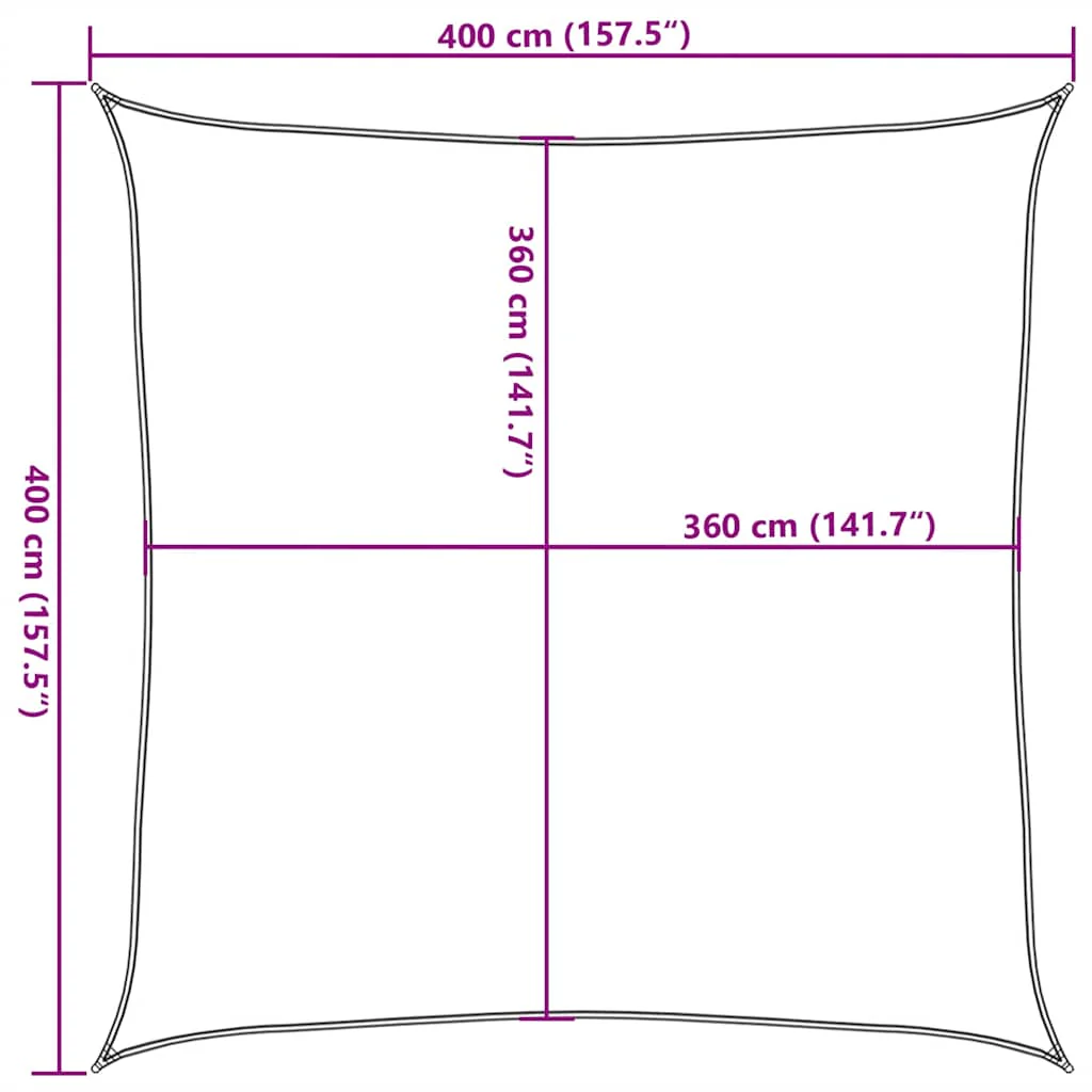 solsejl 160 g/m² 4x4 m HDPE beige - Image 9