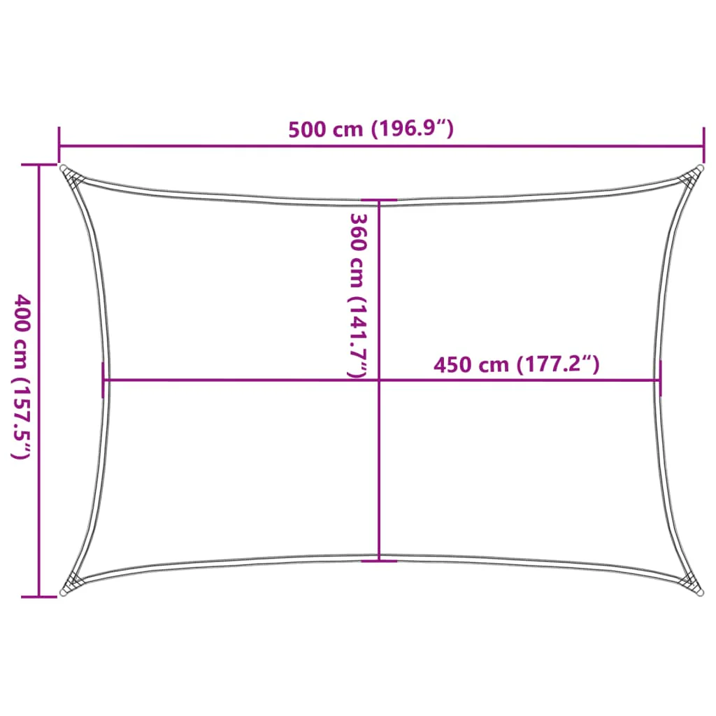 solsejl 160 g/m² 4x5 m HDPE beige - Image 9