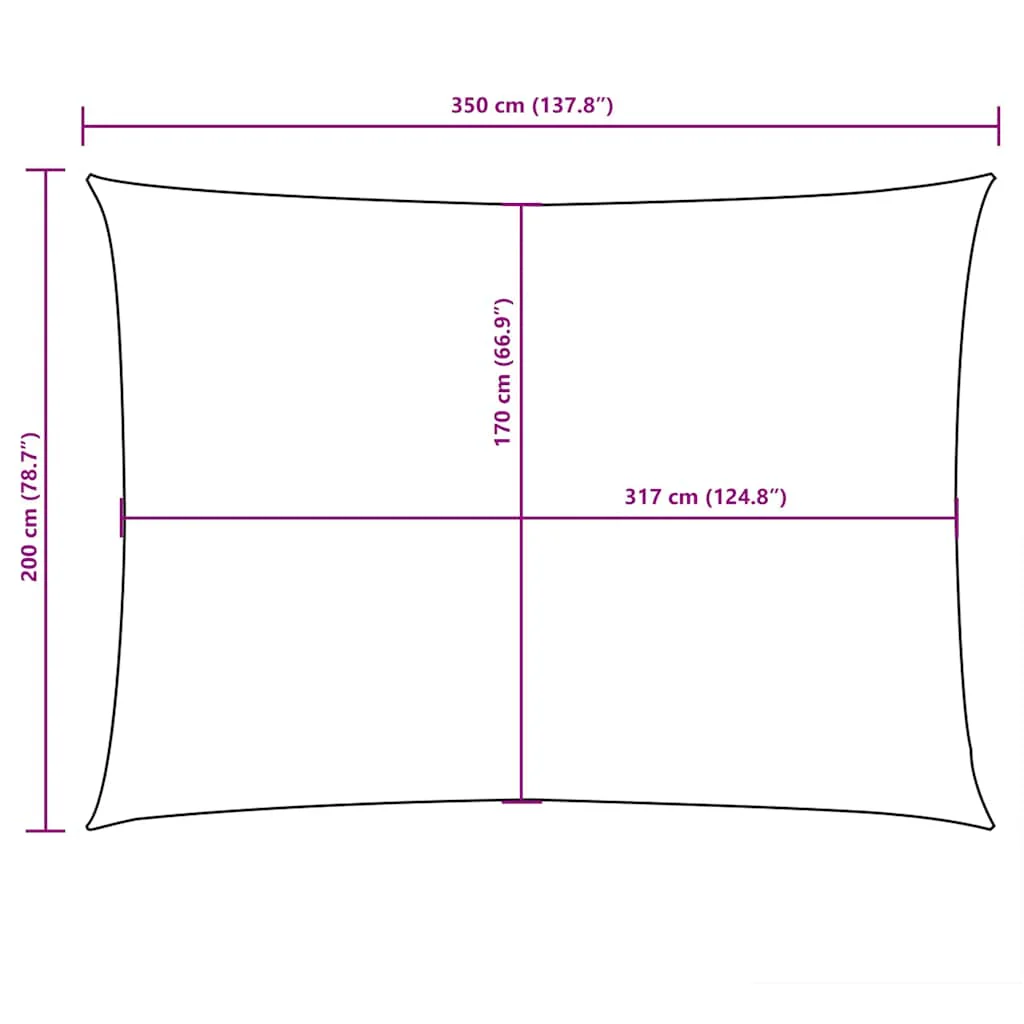 solsejl 2x3,5 m rektangulær oxfordstof beige - Image 9