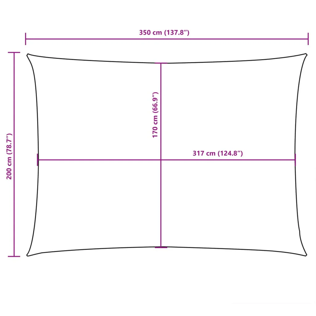 solsejl 2x3,5 m rektangulær oxfordstof cremefarvet - Image 9