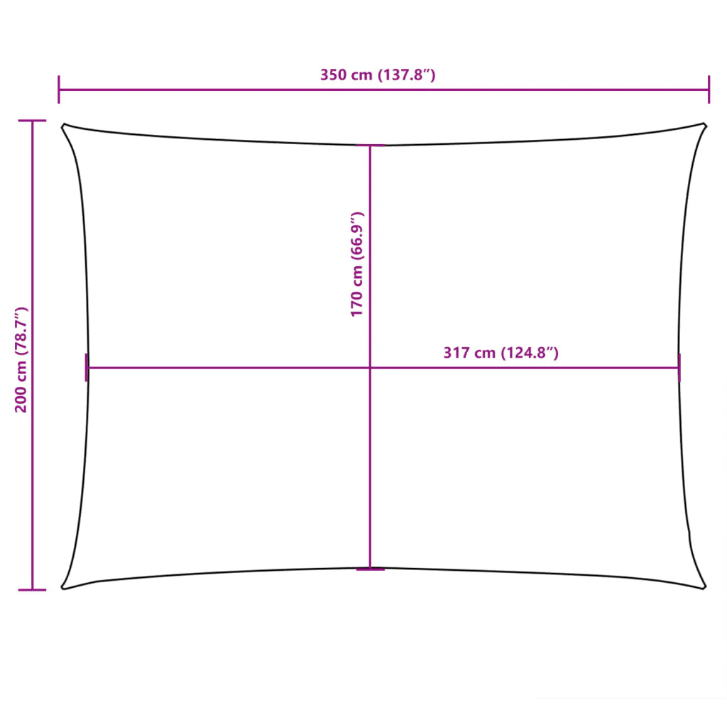 solsejl 2x3,5 m rektangulær oxfordstof gul - Image 9