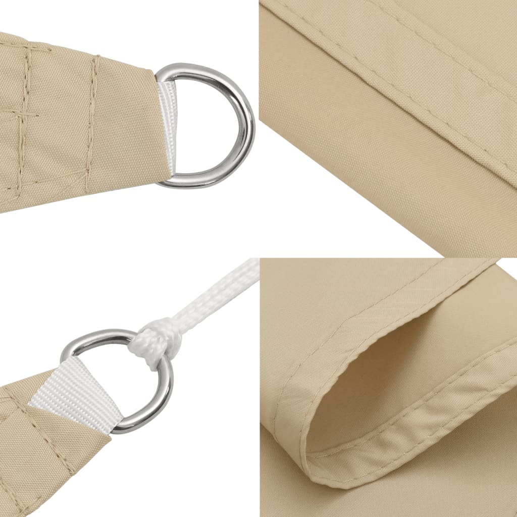 solsejl 2x4,5 m rektangulær oxfordstof beige - Image 7
