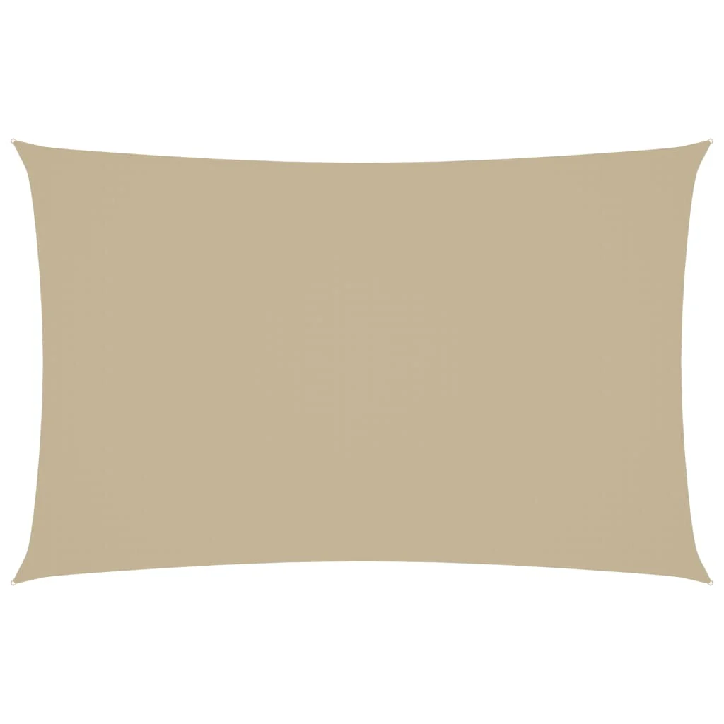 solsejl 2x5 m rektangulær oxfordstof beige - Image 2