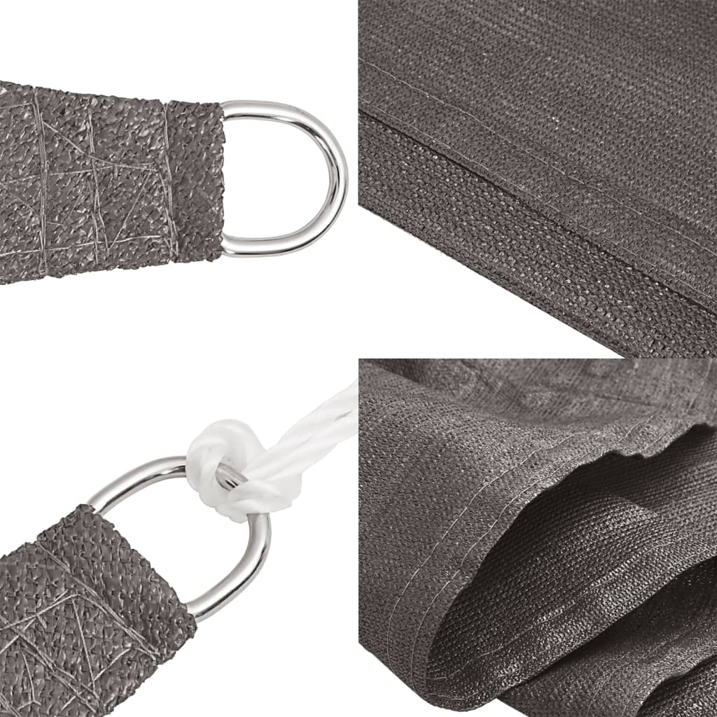 solsejl 3/4x3 cm 160 g/m² HDPE antracitgrå - Image 7