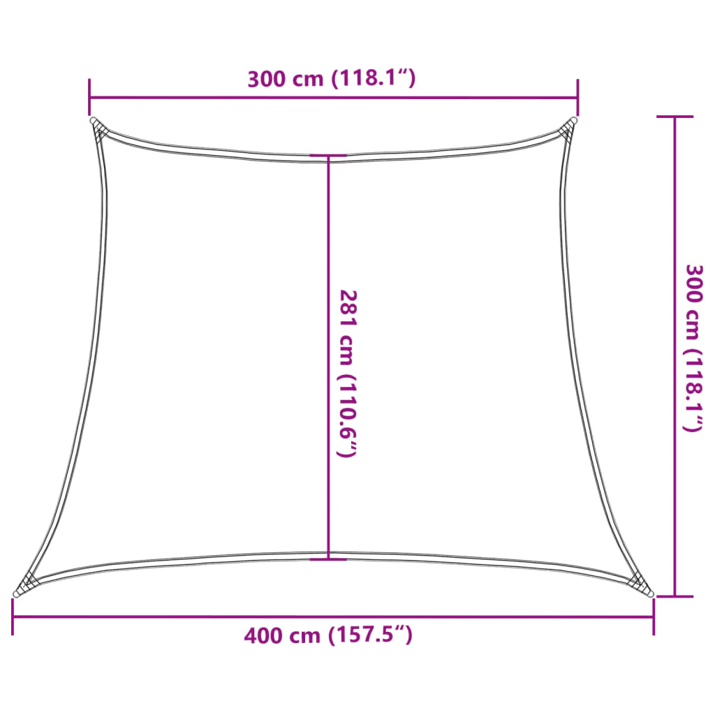 solsejl 3/4x3 cm 160 g/m² HDPE antracitgrå - Image 9