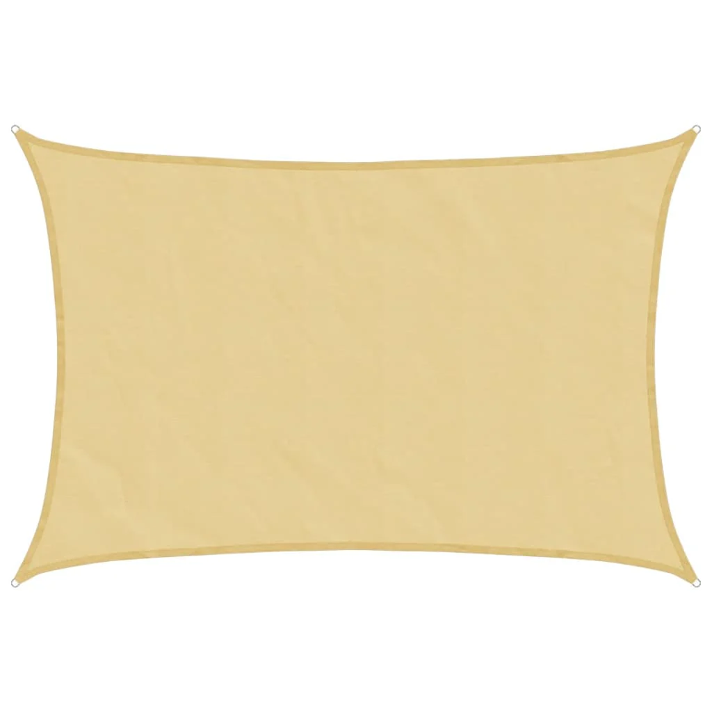 solsejl 3,5x2,5 m 100 % polyesterstof sandfarvet - Image 2