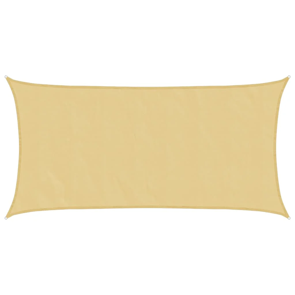 solsejl 3,5x2 m 100 % polyesterstof sandfarvet - Image 2