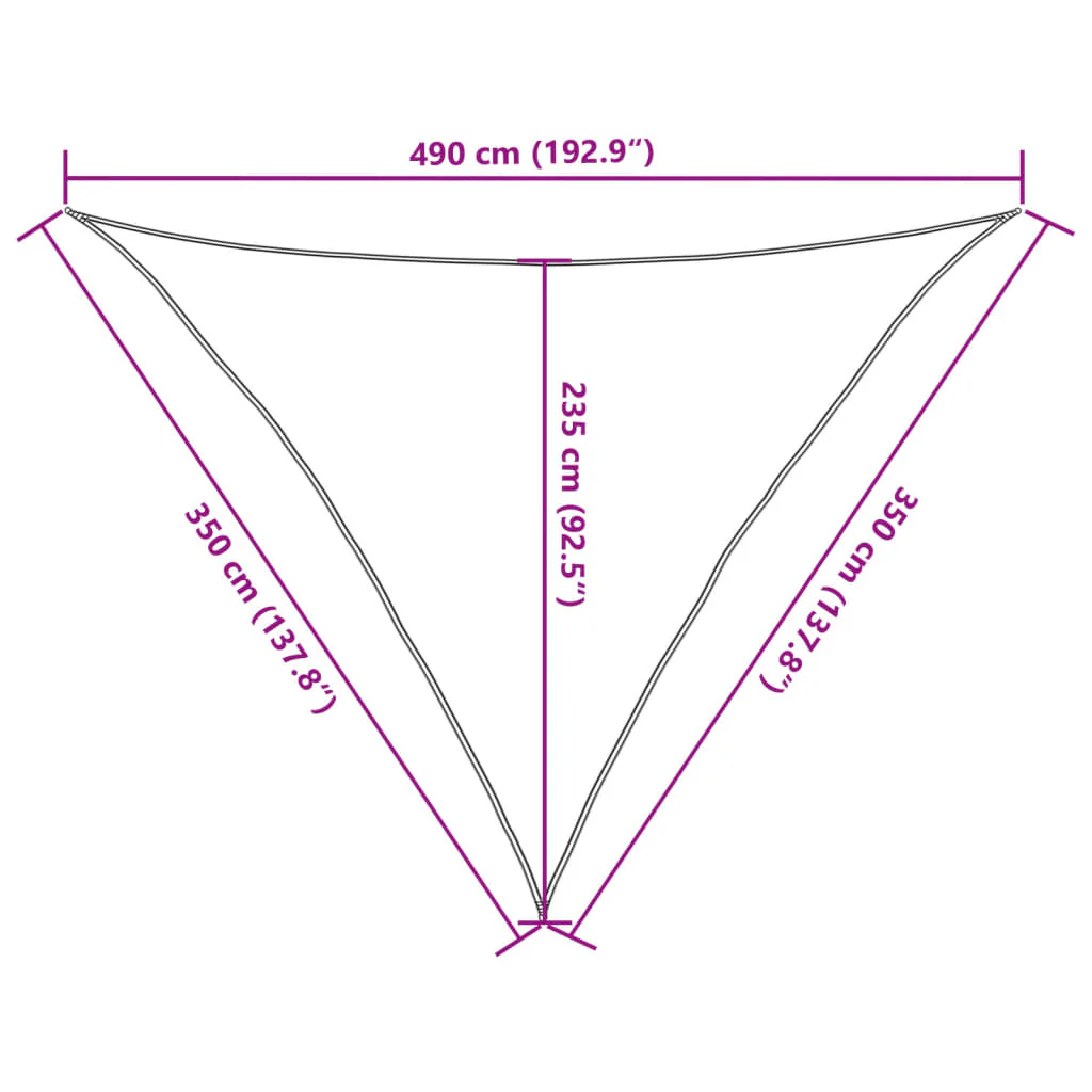 solsejl 3,5x3,5x4,9 m 100 % polyesterstof lysegrå - Image 9