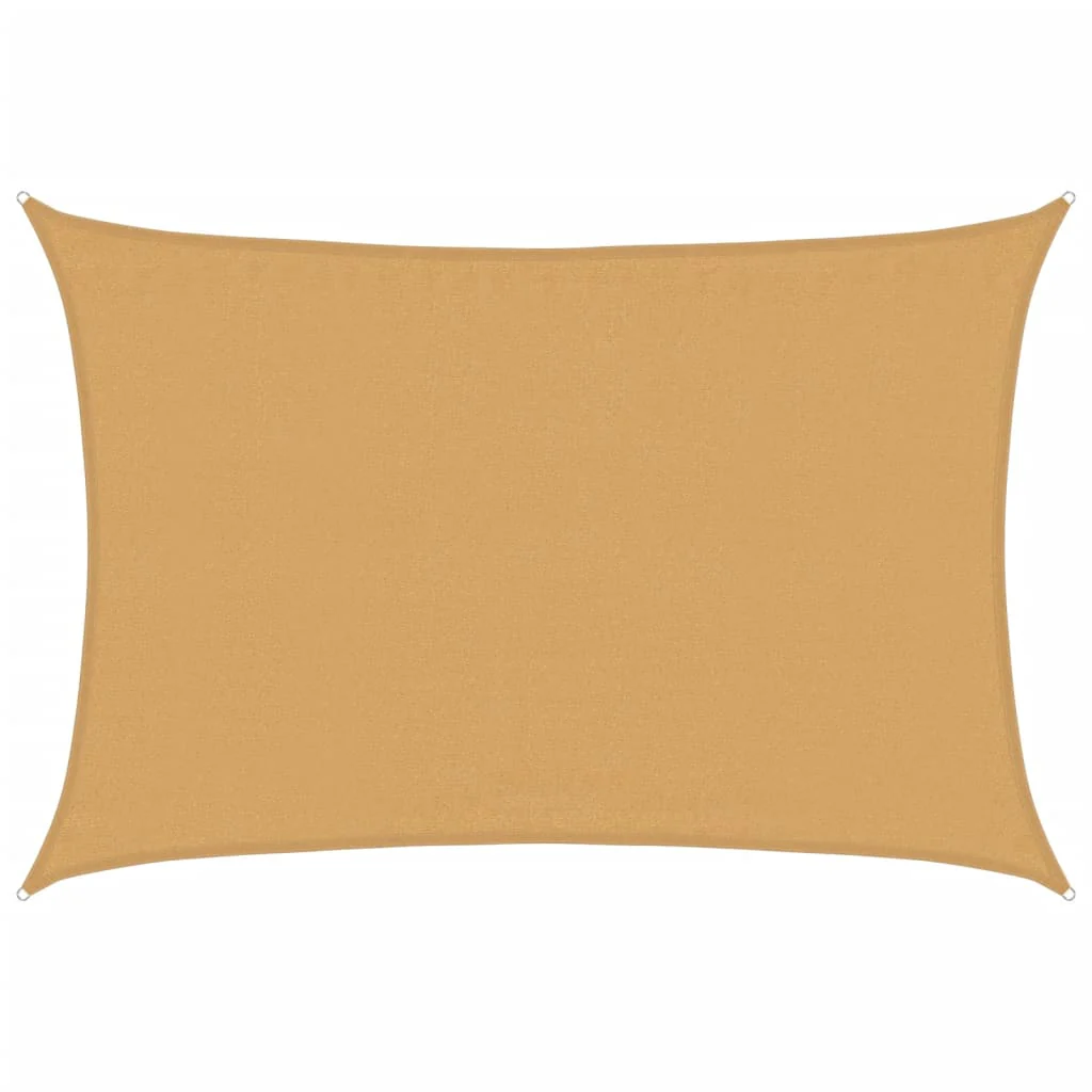 solsejl 3,5x4,5 m rektangulær 160 g/m² HDPE sandfarvet - Image 2
