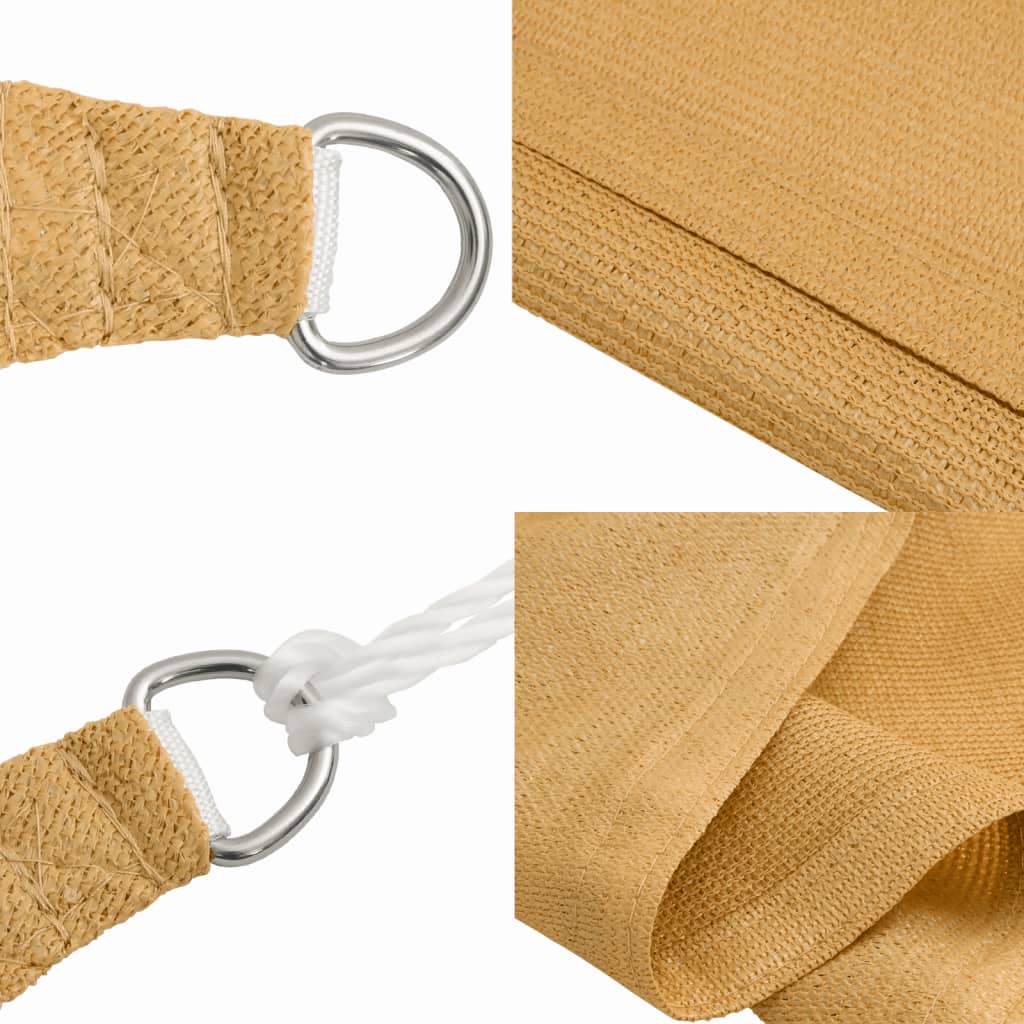 solsejl 3,5x4,5 m rektangulær 160 g/m² HDPE sandfarvet - Image 6