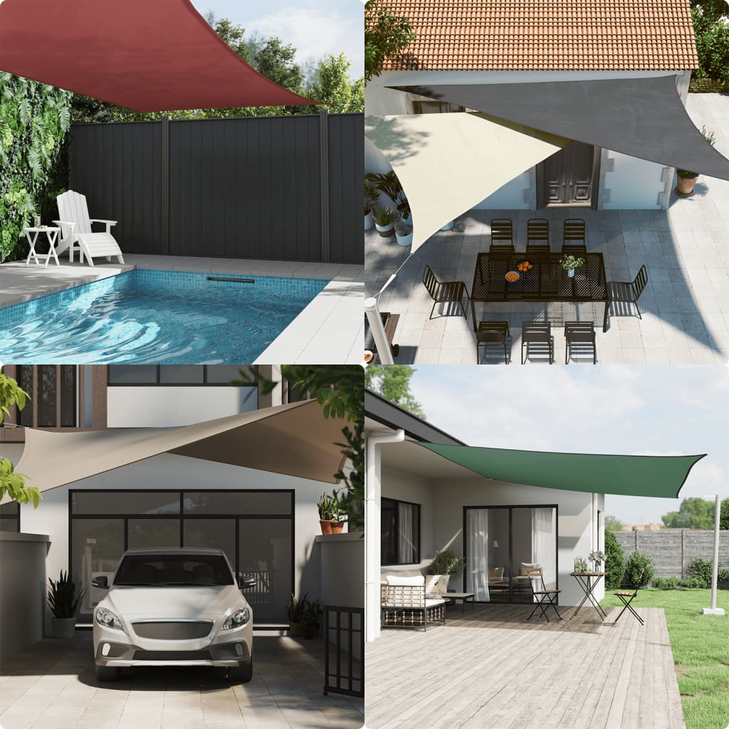 solsejl 3,6x3,6 m oxfordstof firkantet brun - Image 3