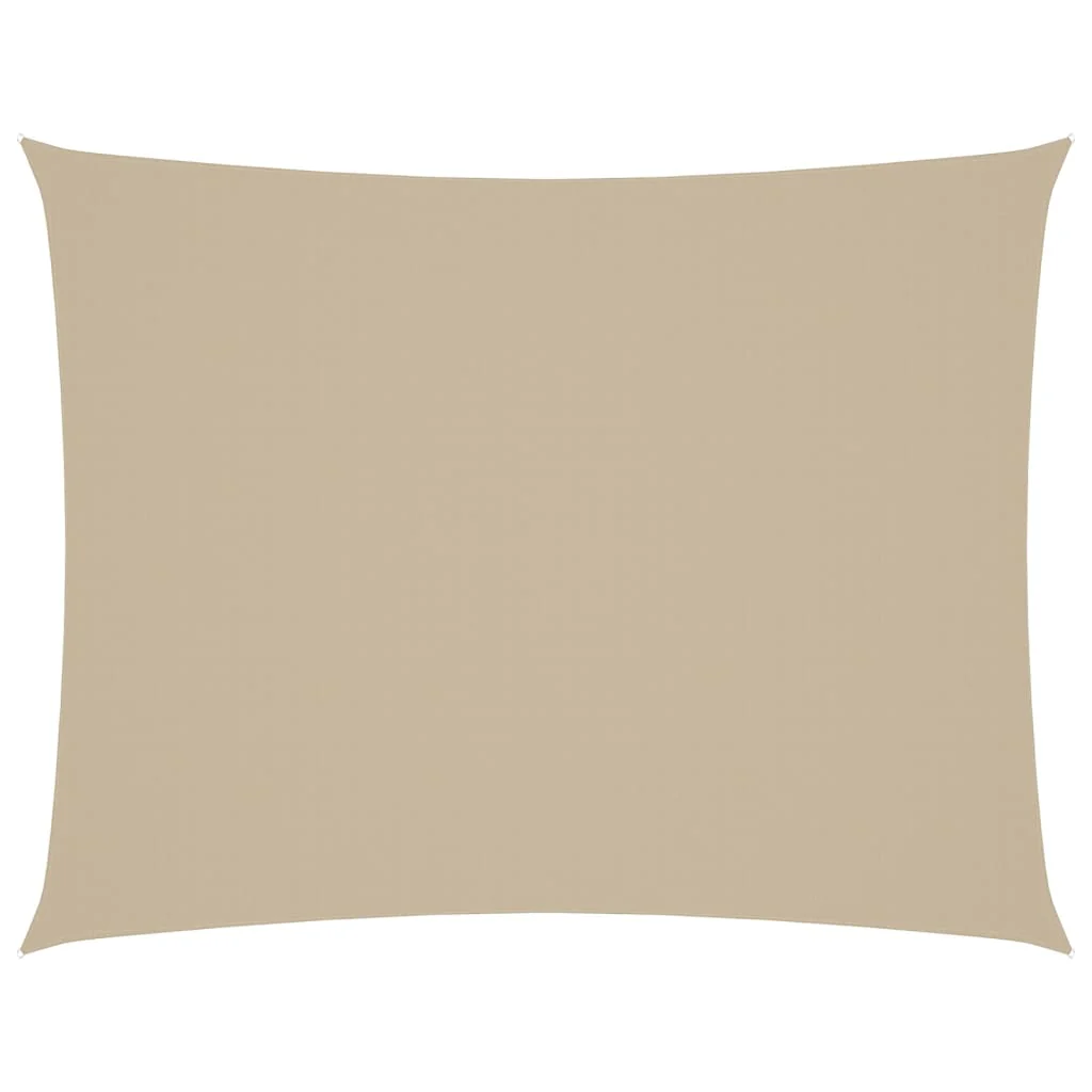 solsejl 3x4,5 m rektangulær oxfordstof beige - Image 2