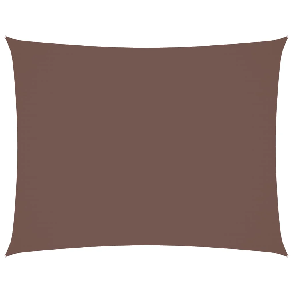 solsejl 3x4 m rektangulær oxfordstof brun - Image 2