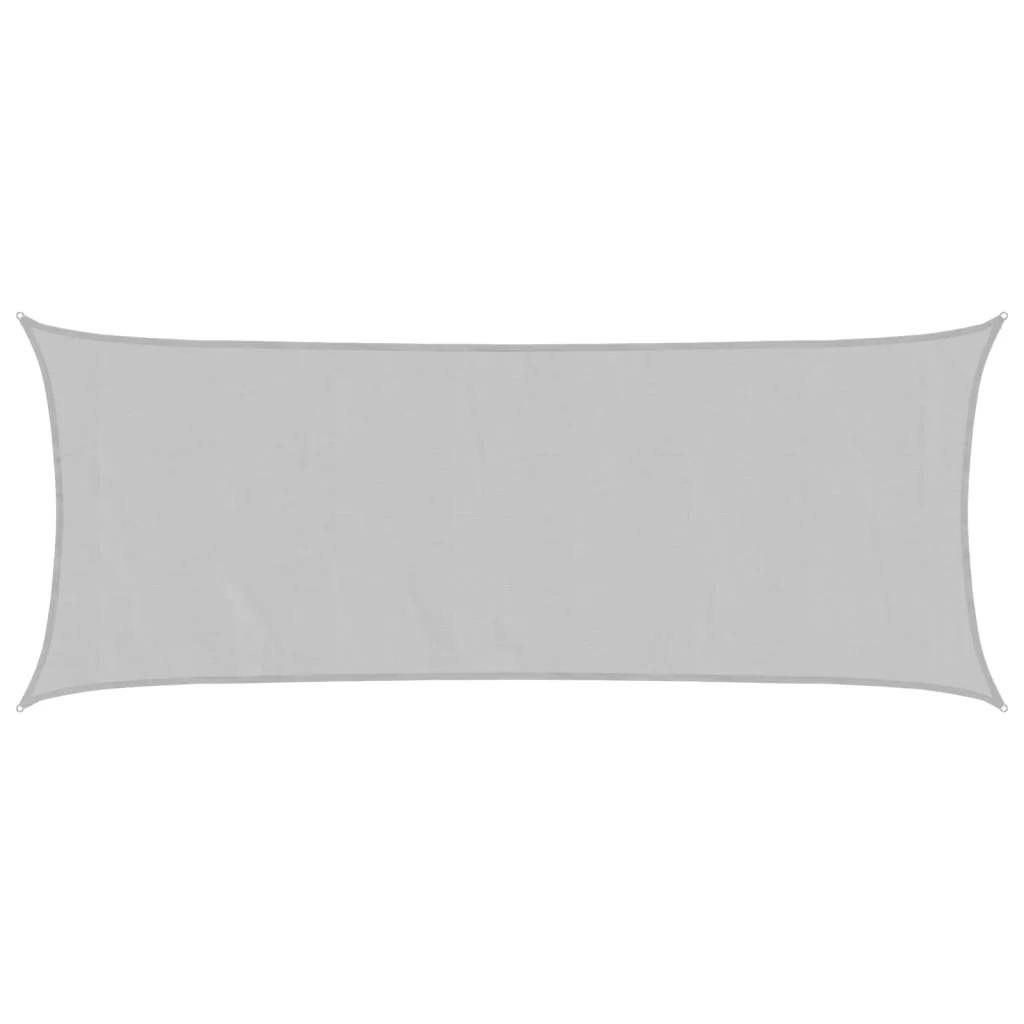 solsejl 4,5x2 m 100 % polyesterstof lysegrå - Image 2