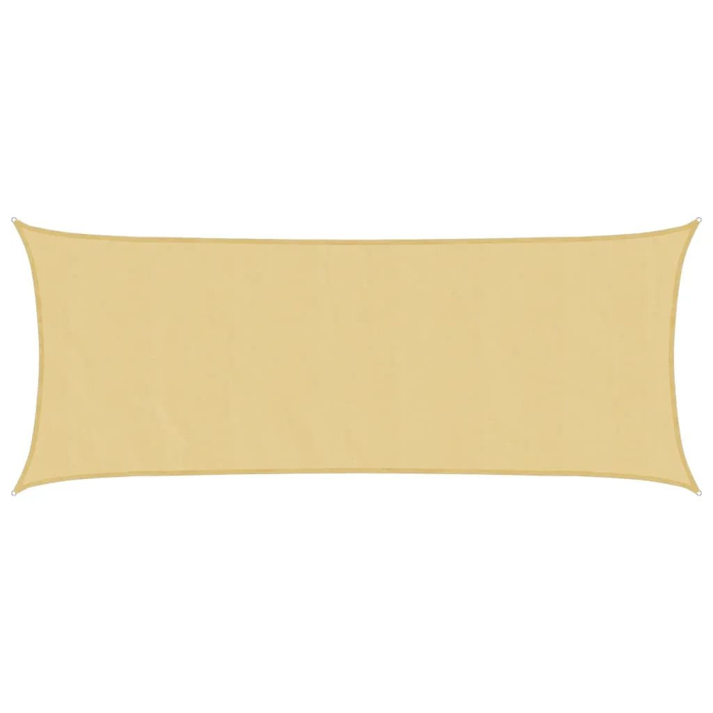 solsejl 4,5x2 m 100 % polyesterstof sandfarvet - Image 2