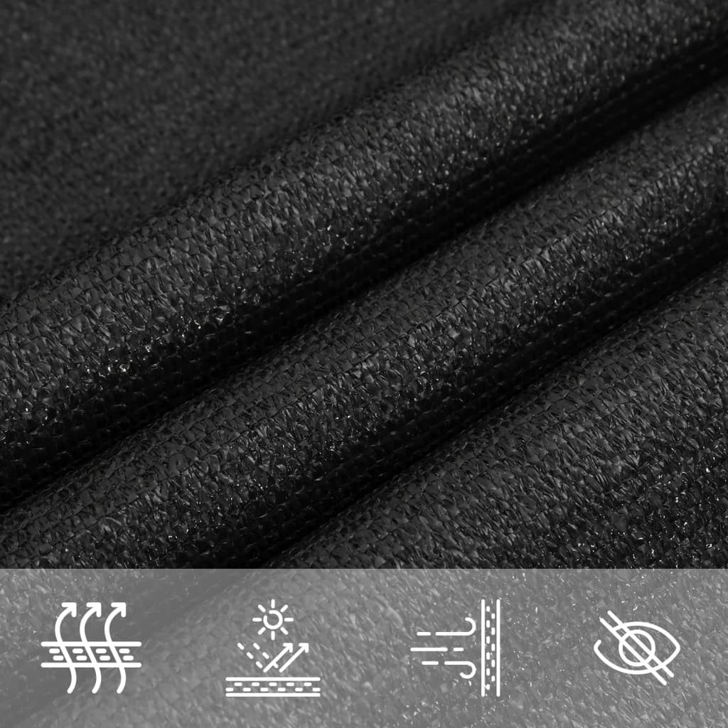 solsejl 4/5x3 m 160 g/m² HDPE sort - Image 7